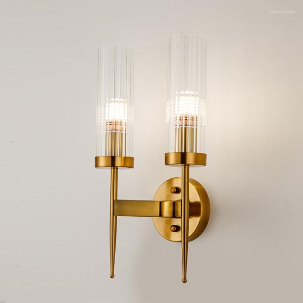 Duvar lambaları altın cam İskandinav lambası ev oturma odası dekorasyonu için modern aplik ışıkları banyo ışık fikstürleri endüstriyel dekor