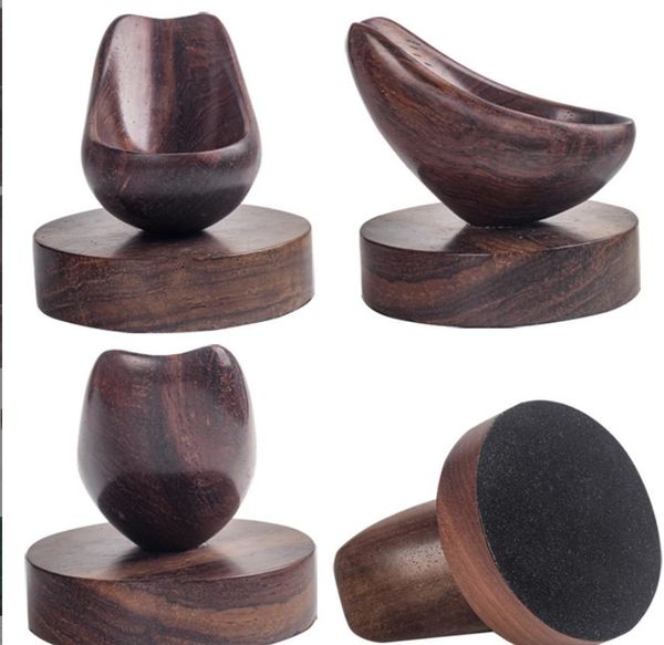 Pipe da fumo in legno di sandalo nero creativo a forma di cucchiaio porta pipa singolo base per esposizione accessori per pipe maschili