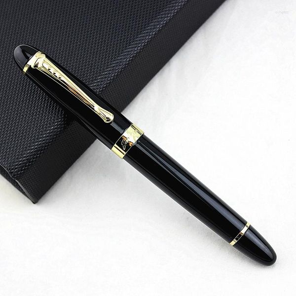 Penna roller di lusso Jinhao 450 nera con pennino largo medio dorato