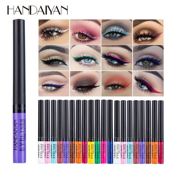 Eye ShadowLiner Combinazione HANDAIYAN Eyeliner colorato Matita Occhi Cosmetici Penna per fodera liquida marrone Trucco Eyeliner colorati Pennarello impermeabile Eyliner 230703