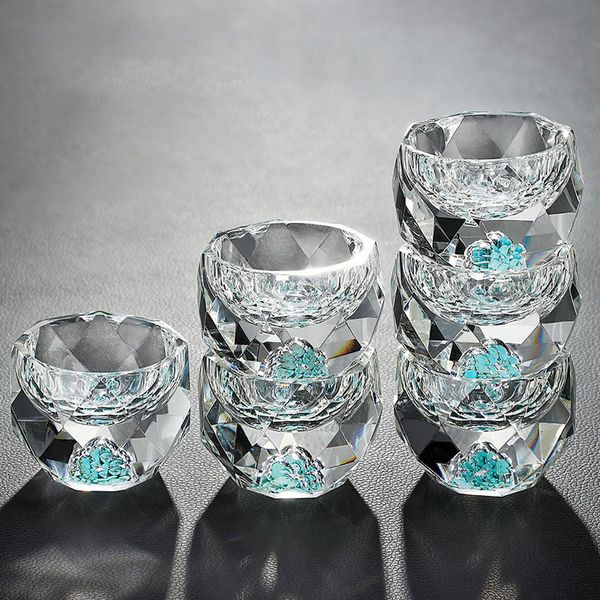 Bicchieri 3/6Pcs 50ml Luxury Crystal Diamond Series S Bicchieri da cocktail Bicchiere da whisky Bicchiere da vino turchese Set Bicchieri da vino per feste 230704