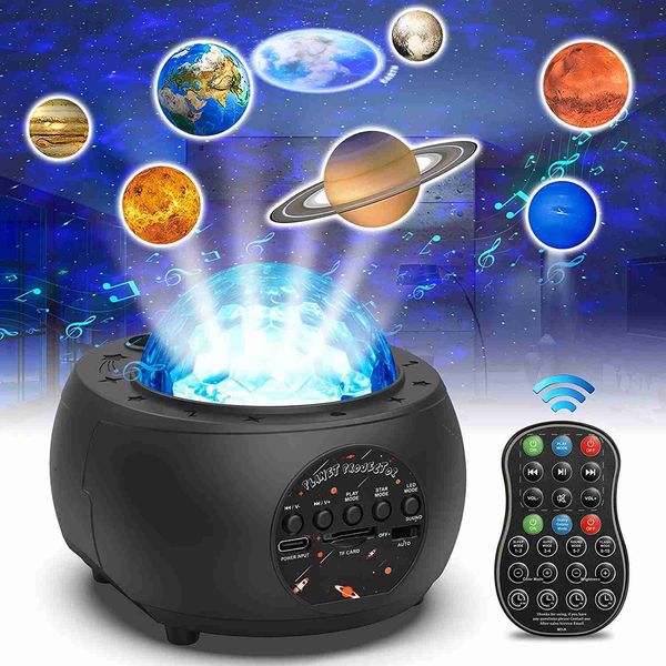 10 Planet Bunte Projektor Lichter Galaxy Sternenhimmel Bluetooth Lautsprecher Nachtlicht Led Lampe Weihnachten Neujahr Geschenk Raumdekoration HKD230704