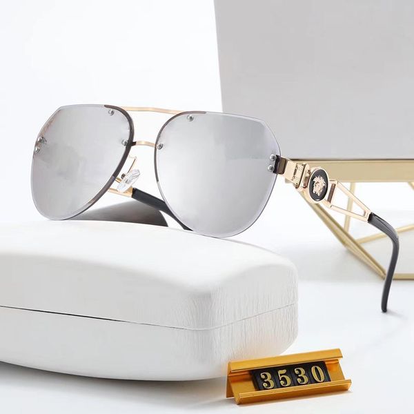 Designer Herren Pilotensonnenbrille Coole Mode Damen Sonnenbrille Sommerbrille V Luxus Sonnenbrille Schild Randloses Glas mit Box 237041C