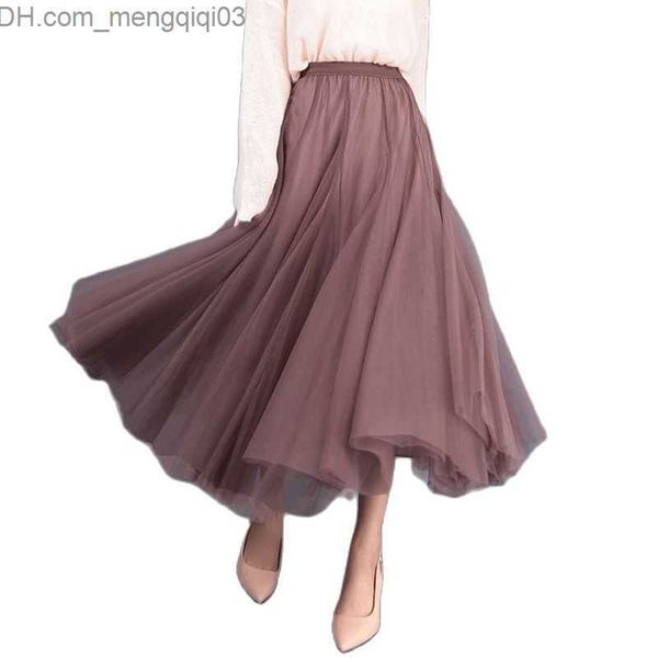 Юбки Kylie Pink Stek Юбка Longue Tulle Spring Long Плиссированная юбка для пачки Эластичная высокая талия летняя винтажная юбка для фестиваля Z230705