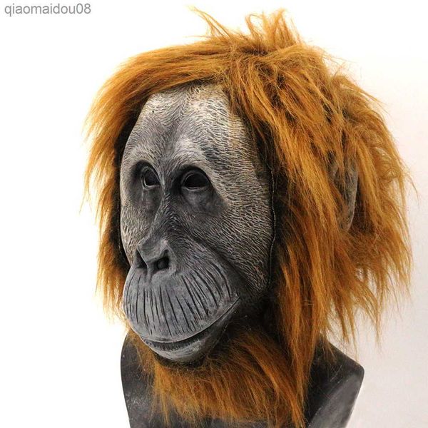 Animale Gorilla Maschera Scimpanzé Lattice Animali Maschere Festa di Halloween Costume Cosplay Horror Maschera per adulti L230704