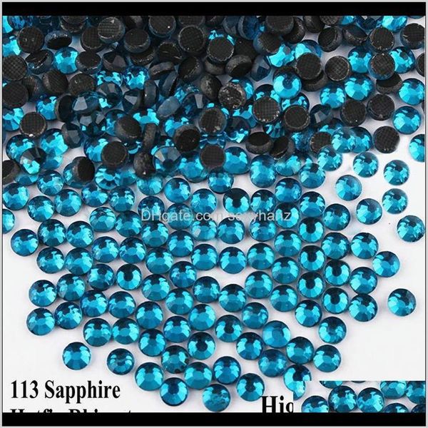 Nozioni di cucito Strumenti Abbigliamento Sapphire Ss6-Ss30 Dmc Blue Zircon Fix Strass Iron On Strass Flatback Fix Fai da te Nail Art 235x