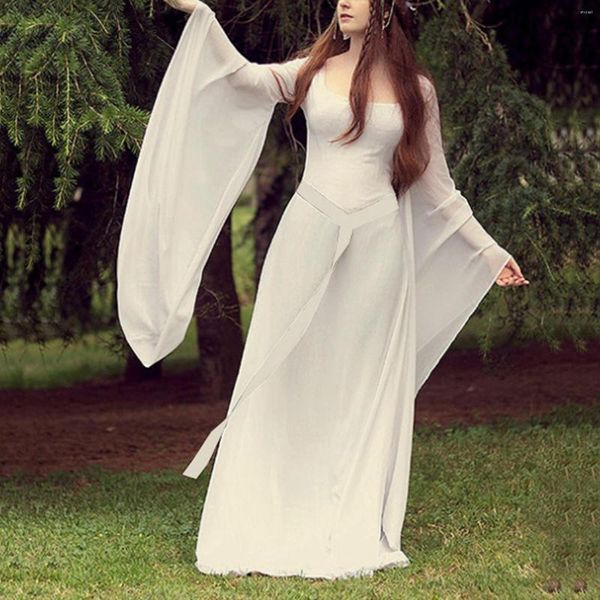 Sıradan Elbiseler Vintage Ortaçağ Kostüm Gotik Elbise Kadın Retro Rönesans Maxi About Long Cadılar Bayramı Cosplay