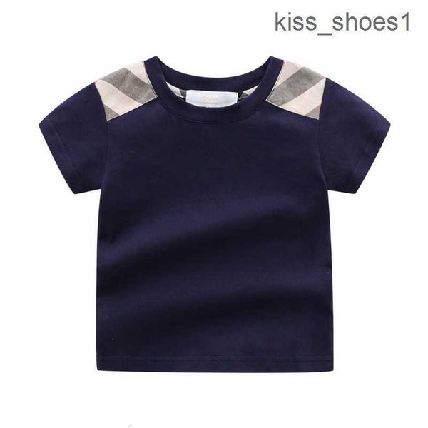 2023 Yaz Yeni Moda Stili Çocuk Giysileri Erkekler ve Kızlar Kısa kollu pamuklu çizgili üst tişört