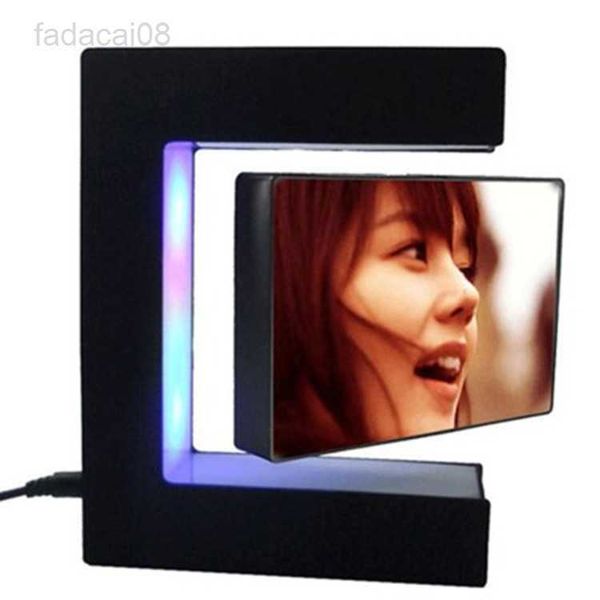 E Shape Magnetic Levitating Picture Photo Rame Creative Night Light с светодиодными светильниками. День рождения рождественский подарок HKD230704