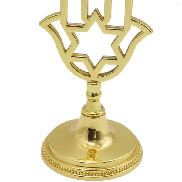 Castiçais Hanukkah Chanukah Menorah Ornamento 7 Ramos Titular Suporte Para Decoração de Festival de Aniversário de Evento de Ano