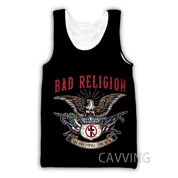 Regatas Masculinas Moda Feminina Impressão 3D Masculina BAD RELIGION Rock Harajuku Colete Camiseta de Verão Camisas Streetwear V02 230704