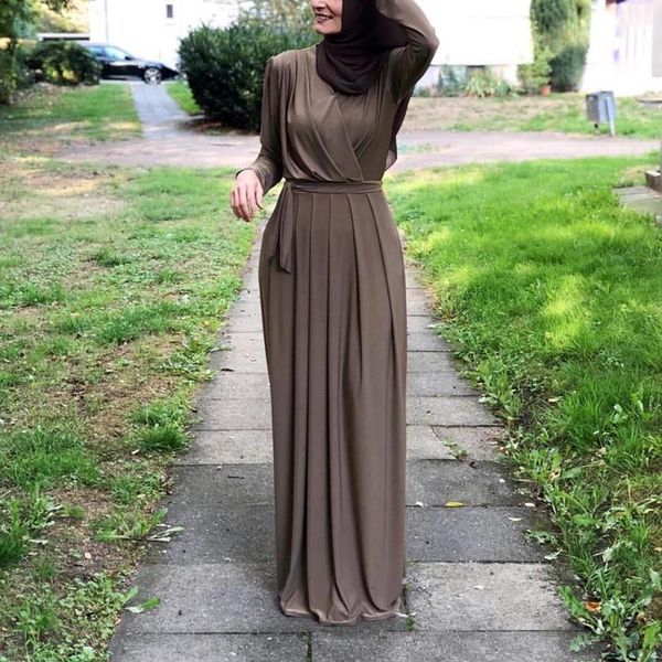 2019 kobiet muzułmanin Abaya turcja bliski wschód sukienka muzułmańska muzyczna szata Ramadan Abaya Patchwotk elegancki klub Party islamska odzież288i