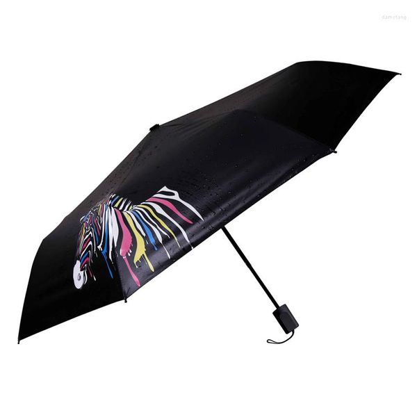 Ombrelli Ombrello completamente automatico Sunny Umbrella Parasole piccolo nero pieghevole che cambia colore dell'acqua