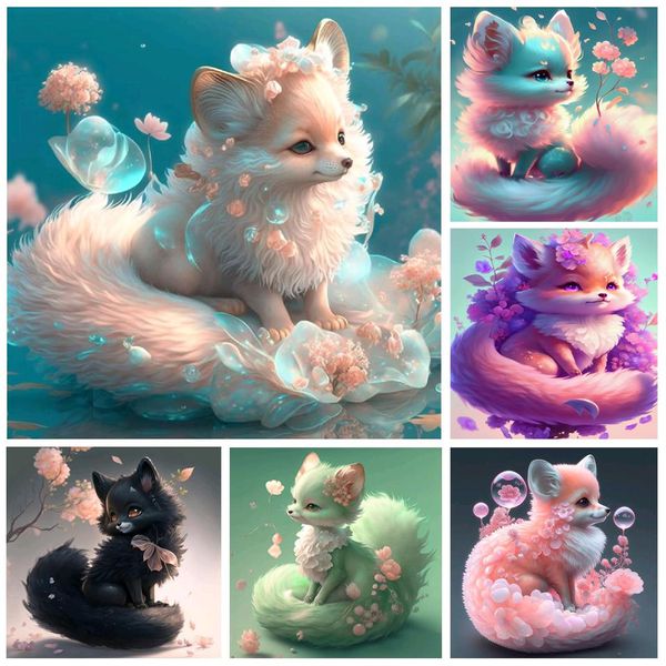 Stitch 5d Diamond Painting Diamond Flowers Animals Fox Full Square Round Rhinestone Ramoidery Crossam Cross Home Decor