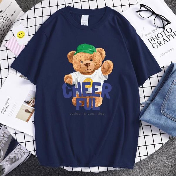 Magliette da uomo Allegro Teddy Bear Boy Today Is Your Day T-Shirt Camicia casual da uomo di grandi dimensioni Maglietta da strada allentata Maglietta da uomo morbida in cotone