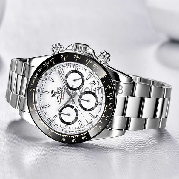 Начатые часы 2022 Benyar New Es Men Luxury Brand Chronograph Мужской спортивный водонепроницаемый часы из нержавеющей стали мужчина кварц Relojes Hombre 0703