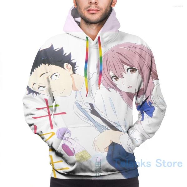 Herren-Kapuzenpullover, Herren-Sweatshirt für Damen, lustiger Koe No Katachi A Silent Voice-Druck, lässiger Kapuzenpullover, Streatwear