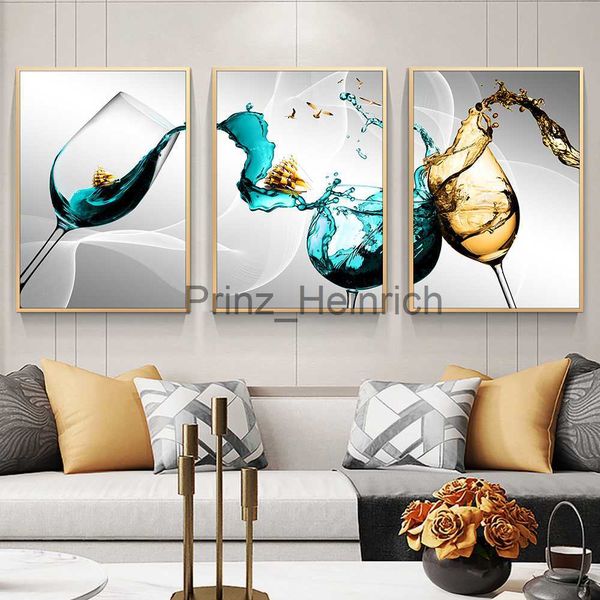 Papéis de parede Decoração de parede Tela de vidro Poster nórdico Arte minimalista Imagem de vinho para cozinha Sala de estar Decoração de casa Impressões modernas Pintura J230704