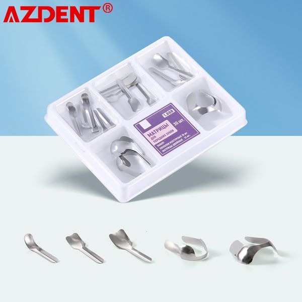 Outros Higiene Oral AZDENT 30pcs box Dental Proximal Anterior Strips Large Small Twin Matrizes Matrix Systems Lab Restoration Materials 230703