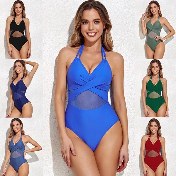 Costumi da bagno da donna One Piece Donna 2023 Costume da bagno push-up Costumi da bagno Halter Costumi da bagno Monokini Costume da bagno XL Trikini