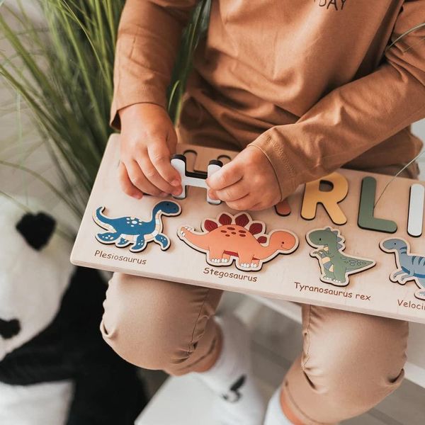 NUMERO Nome in legno personalizzato Gift puzzle per bambini Nome personalizzato Baby Shower per i giocattoli per bambini neonati Primo compleanno Natale