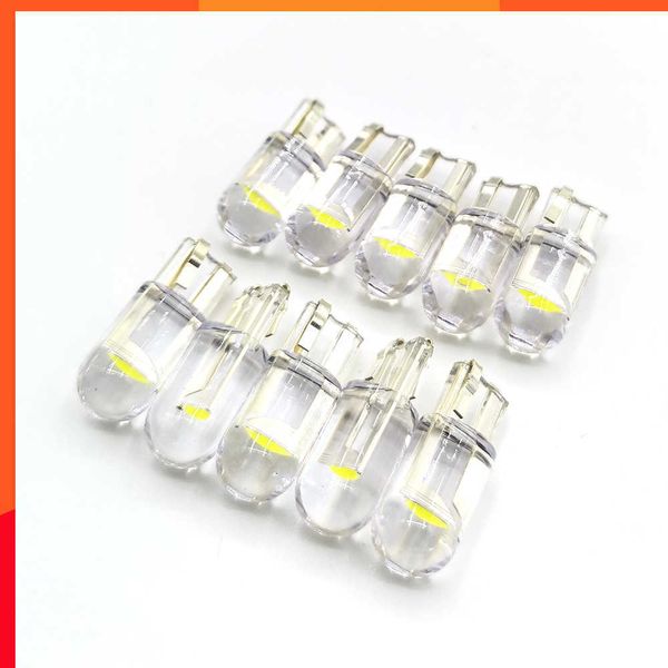 Nytt 10x 2021 Nyaste W5W Led T10 Billjus COB Glas 6000K Vit Bil Bilar Registreringsskylt Lampa Dome Läs DRL Glödlampa Stil 12V