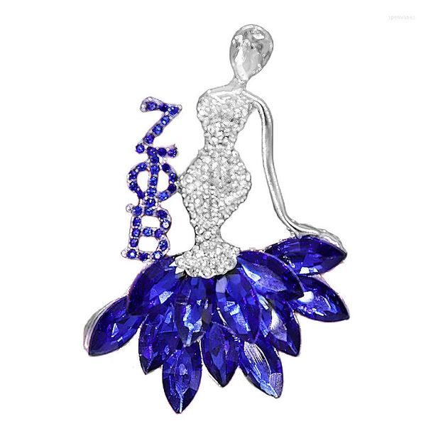 Spille Abbigliamento da festa Regali Personalizzati College Women Group Letters Zeta Phi Beta Dancing Lady Pin Spilla Gioielli