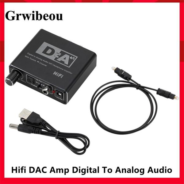 Auricolari 32192khz Hifi Dac Amp Convertitore audio digitale-analogico Rca Jack da 3,5 mm Amplificatore per cuffie Toslink Uscita coassiale ottica Dac