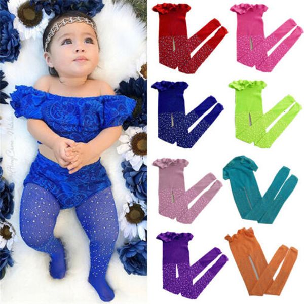 Calzini per bambini Moda Collant per neonata Festa per bambini Tinta unita Collant per perforazione a rete per pesci 230704