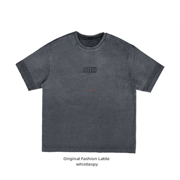 Designermode Kleidung T-Shirts T-Shirts Sa Kith Ksubi Tate Co Branded Box Heavy Water Washed Old Herren- und Damen-Kurzarm-T-Shirt Baumwolle Streetwear Sportswear Tops