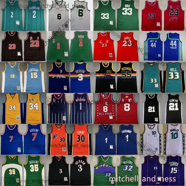 Maglie da basket retrò classiche cucite Retro Paul Larry Pierce Ray Kevin Allen Garnett Dikembe Steve Mutombo Smith Spud Dell Webb Nash Gary Iverson Payton