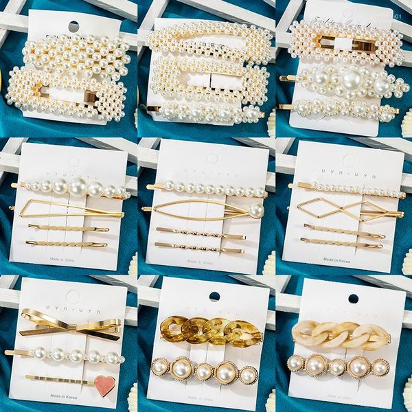 Fermagli per capelli Set di perle di alta qualità Barrette ferma Moda Donna Forcine per capelli Snap Barrettes Gioielli per lo styling fatti a mano