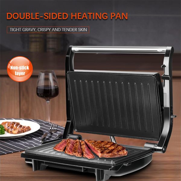 Multifunzione Colazione Pane Maker Panino elettrico Salsiccia Cottura Hamburger Steak Maker Antiaderente Dual Toast Grill Pan Waffle Cake Baking Machine