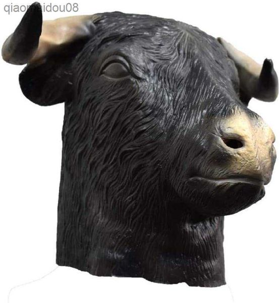 Latex Bull Mask Head Head Full Head Halloween Party Costumes Cancie Dress Carnival Party Latex Masks L230704