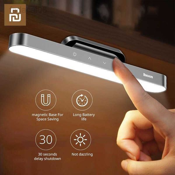 Işıklar Xiaomi Baseus manyetik masa lambası Gecikme Yurt okuma dolabı LED masa lambaları usb şarj edilebilir yatak odası gece ışık HKD230704
