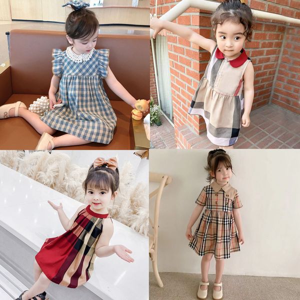 Sommer Mädchen Kleider Kleidung Plaid Röcke Prinzessin Kleider A-Linie Kleid Kinder Baby Mädchen Rock Designer