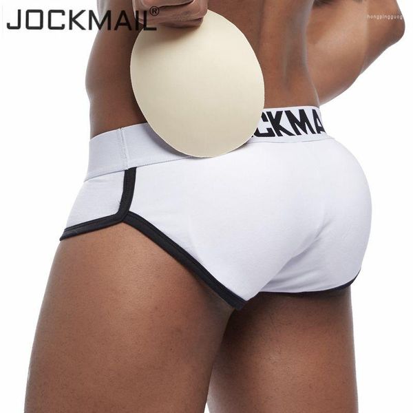 Underpants jockmail sexy maschile maschile cimera imbottita brief cotone traspirabile pad di miglioramento rimovibile e slip push up con l'anca con