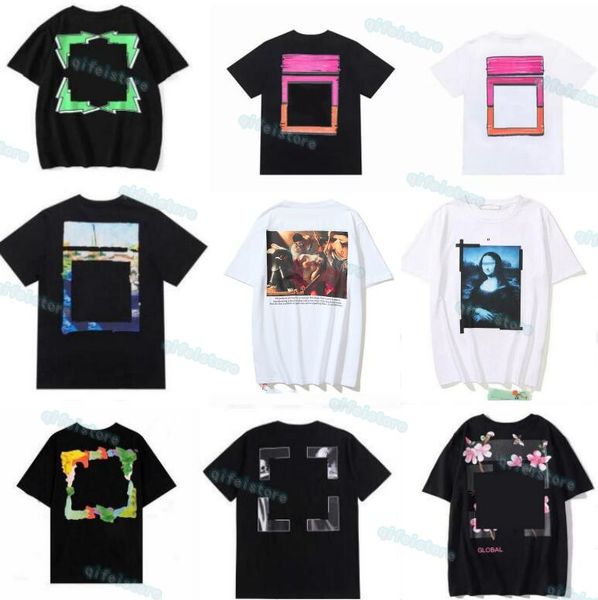 Camisetas masculinas offs Camisas brancas camisetas Irregular Arrow Summer Finger Solto Casual Manga curta T-shirt para homens e mulheres Impresso Carta xw na parte de trás Impressão Oversize