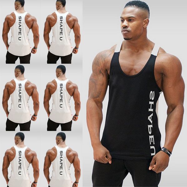 Canottiere da uomo Bodybuilding Fitness Canotte Muscle Vest For Men Tee Maglia da basket Solid Gym Stringer Loose 230704