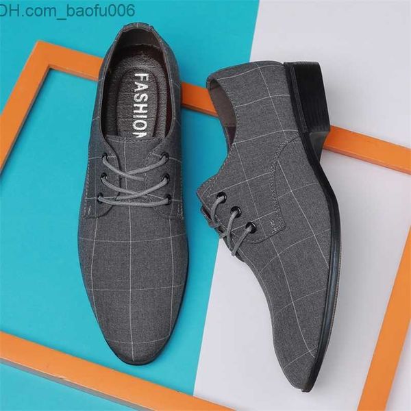 Sapatos sociais Sapatos sociais masculino clássico homem de negócios moda coreana bico fino com cadarço casamento formal preto lattice 999 Z230706