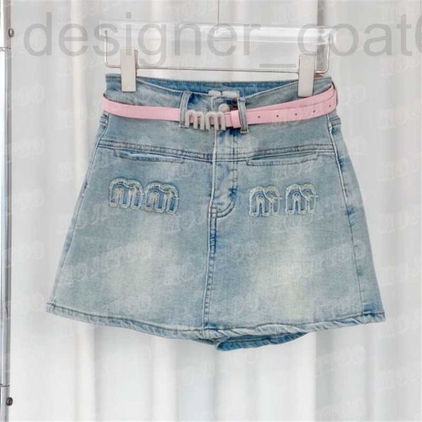 Женские плюс плюсы дизайнерские модные женские джинсовые юбки шорты с дизайнерами пояса летние дизайнерские буквы короткие брюки для женщины Eae2