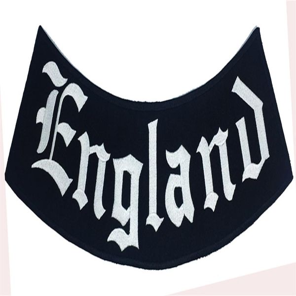 Outlaw England Rocker bestickter Aufnäher zum Aufbügeln, Motorrad, Biker, Club, MC, vorne, Jacke, Weste, Aufnäher, detaillierte Stickerei263j