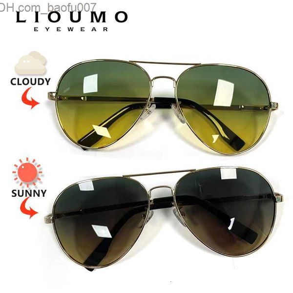 Óculos de sol óculos de sol moda piloto óculos de sol para homens polarizados pochromic dia noite óculos de condução mulheres camaleão óculos unisex sonnenbrille z230705