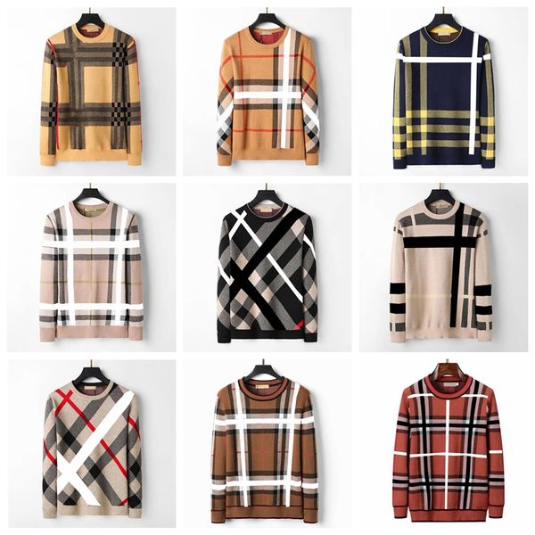 Designer -Pullover Herren Pullover schwarzblau gelb Strick warme Wolle klassische Plaidstreifen Marke Kleidung Casual Mode Langarm Luxus Männer Pullover Jumper Hoodie CP TNS