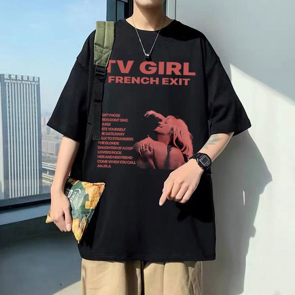 Herren T-Shirts Cults TV Girl French Exit Grafik T-Shirt Kurzarm Männer Frauen Mode Harajuku T-Shirts Unisex Übergroße Hip Hop T-Shirt 230703