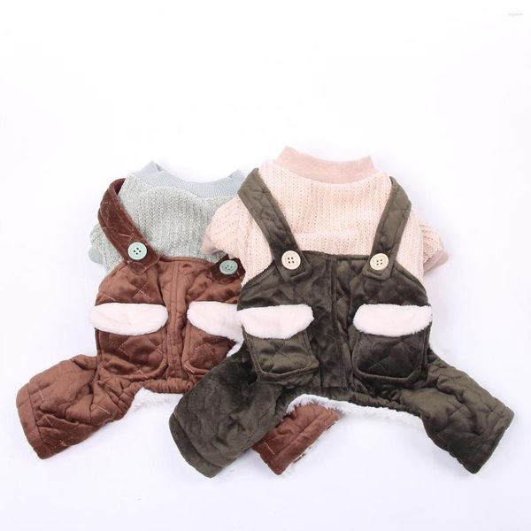 Abbigliamento per cani Tuta calda per gatti Felpa con cappuccio Design a doppia tasca Cappotto invernale per cuccioli Completo 2 colori