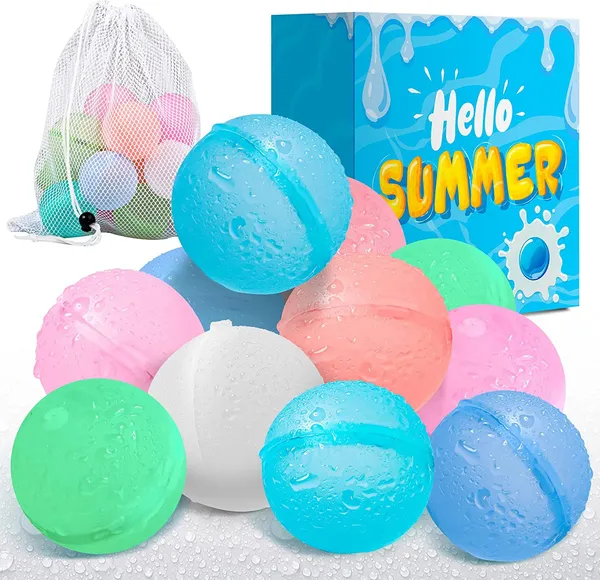 Wiederverwendbare Silikon-Wasserball-Spielzeugballons, nachfüllbare Wasserbomben-Spritzbälle, selbstdichtend, schnell befüllbar, latexfrei, für Wasserspiele für Kinder und Erwachsene