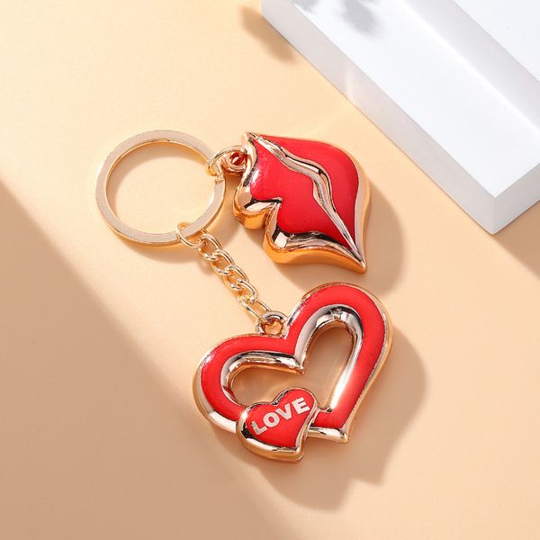Kreative Legierung Liebe Liebe sexy rote Lippen Schlüsselanhänger Anhänger tragbare Tasche Zubehör hängen