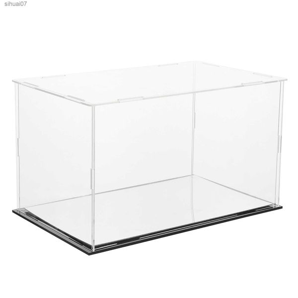 Espositore in acrilico Custodia Clear Cube Model Organizer Stand Coperchio di stoccaggio Action Show Figures Scarpa da appoggio Contenitore trasparente L230705