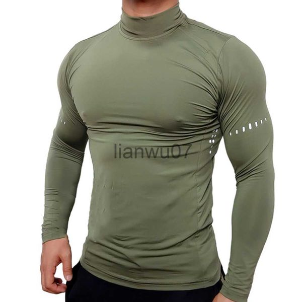 T-shirt da uomo Camicie a compressione T-shirt a maniche lunghe da allenamento fitness da uomo T-shirt da allenamento in palestra T-shirt muscolari J230705